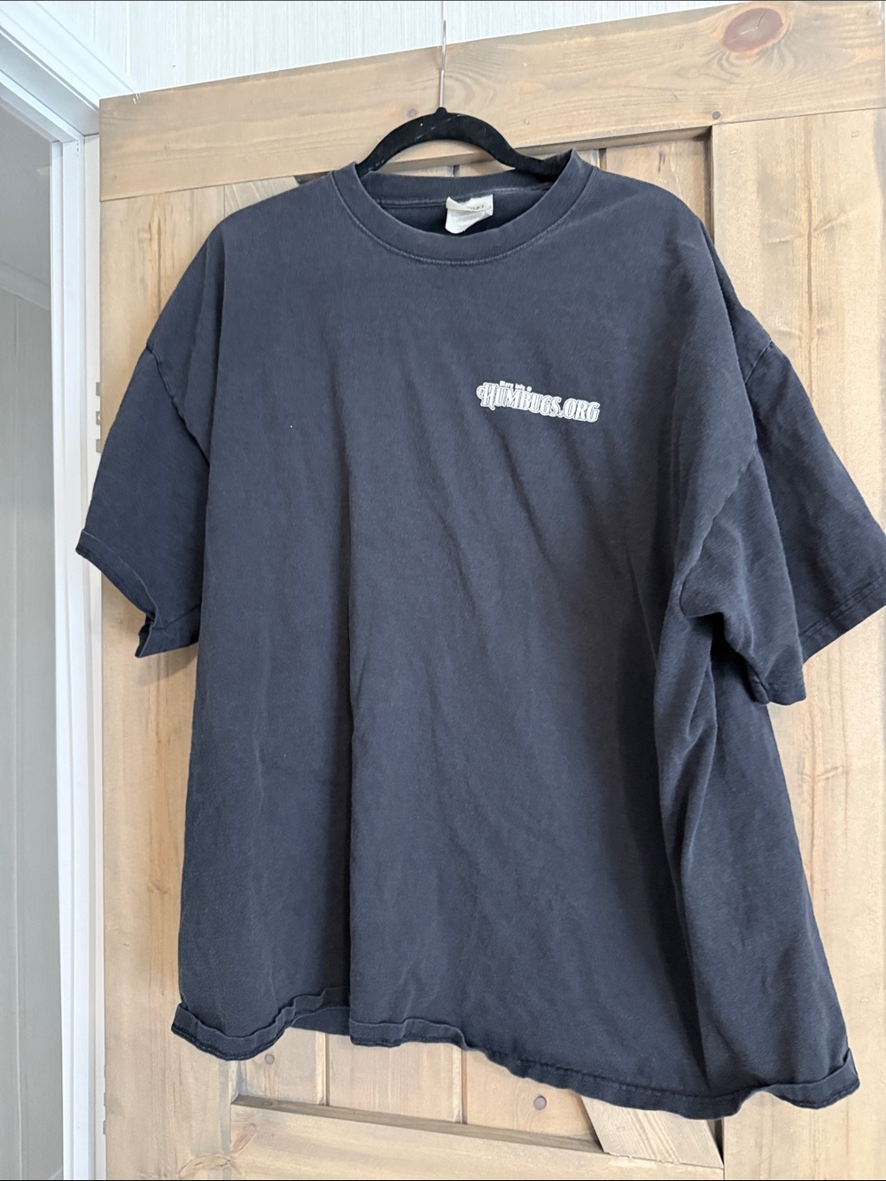 Port and Company Black Short-Sleeve Tee with White Chest Logo